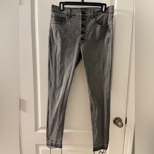 Express High Rise Skinny Black Faded Jean Size 12R
